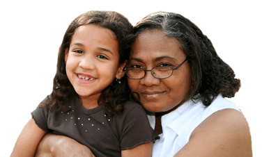 grandmother and child